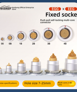 LEMO Compatible EGG/EEG/ECG Fixed Socket 00B/0B/1B/2B/3B Push-Pull Self-Locking Aviation Connector