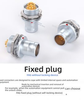 LEMO FAG/FWG/EHG Fixed Circular 0B/1B/2B Push-Pull Self-Locking Connector for Limited Space Applications