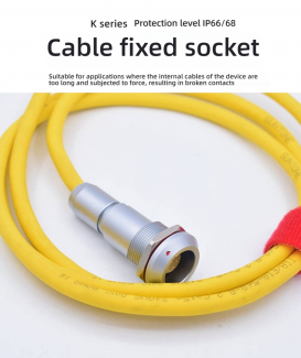 LEMO-Compatible 2K PKG Fixed Cable Socket 2/4/8 Pin IP66/IP68 Push-Pull Self-Locking Connector