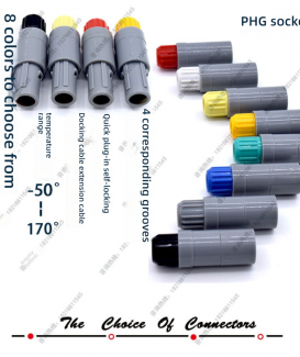 Medical Insulated Plastic Cable Extension Connector PAG PRG 1P CAB CRB 2P 2-32 Pin Circular Push-Pull Self-Locking