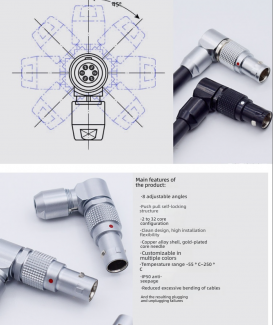 FSG Right-Angle Aviation Plug 0T/1T/2T Series 360° Adjustable Waterproof Circular Connector