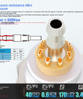Push-Pull Self-Locking Connector for Beauty Devices – Automated Gas/Liquid Line & Mixed Signal, 6bar Pressure Rated