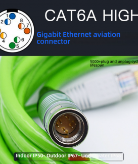 Cat6A RJ45 10G Gigabit Ethernet Connector FGG FVG 514 8-Pin Aviation Plug & Socket | High-Speed Industrial Network Connector