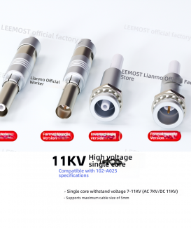 High‑Voltage 7 kV / 11 kV Fischer 102‑104‑105 Compatible Single‑Core & 4‑Core Aviation Plug & Socket Connector – Industrial Waterproof Metal Connector
