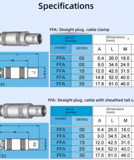 LEMO Compatible FFA ERA 00S‑3S / 01‑4 68‑Pin Coaxial Push‑Pull Self‑Locking Aviation Plug & Socket Connector – High‑Reliability Circular Connector