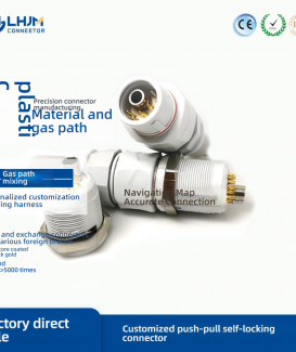 4P9+2 Pneumatic-Electrical Hybrid Connector – Self-Locking Aviation Plug Plastic Quick Connector for Medical Devices