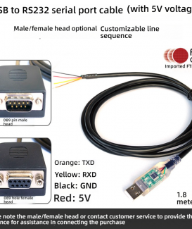 Industrial FTDI USB to RS232 Debug Cable for Servo Drives Inovance Stepper Controllers