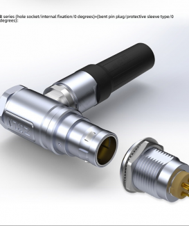 90° Right Angle LEMO FHG Compatible Aviation Connector 0B/1B/2B/3B Push-Pull Female Socket