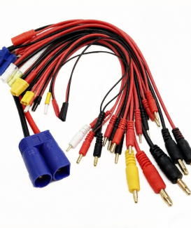 4.0mm Banana Plug to EC5 / T-Plug / TRX Adapter Cable, Multi-Connector Lipo Battery Charging Lead with 14AWG Silicone Wire for RC Battery Chargers